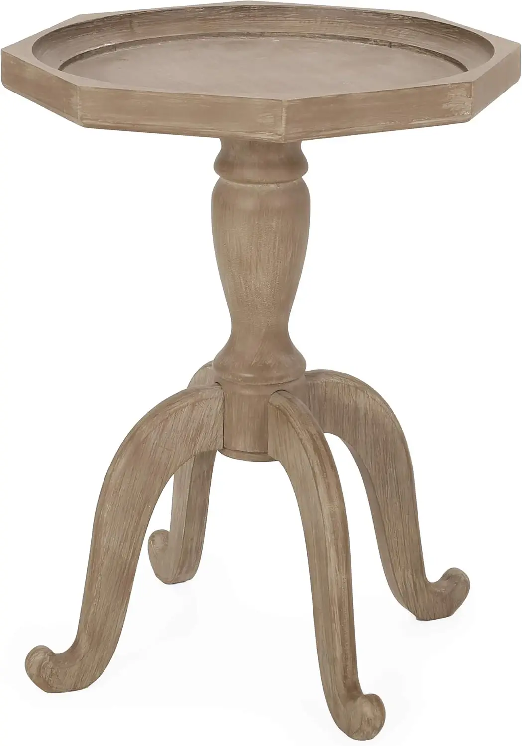 Elizabeth French Country Accent Table With Octagonal Top, Natural 18.25 In X 18.25 In X 25 In