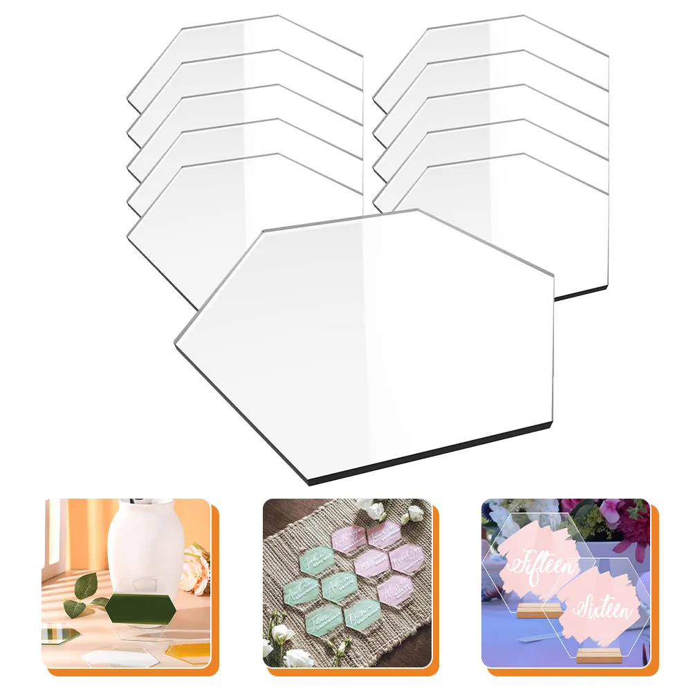 20Pcs Hexagon Acrylic Wedding Signs Thick Blank Seat Markers Table Numbers for Reception Seating Chart - view 6