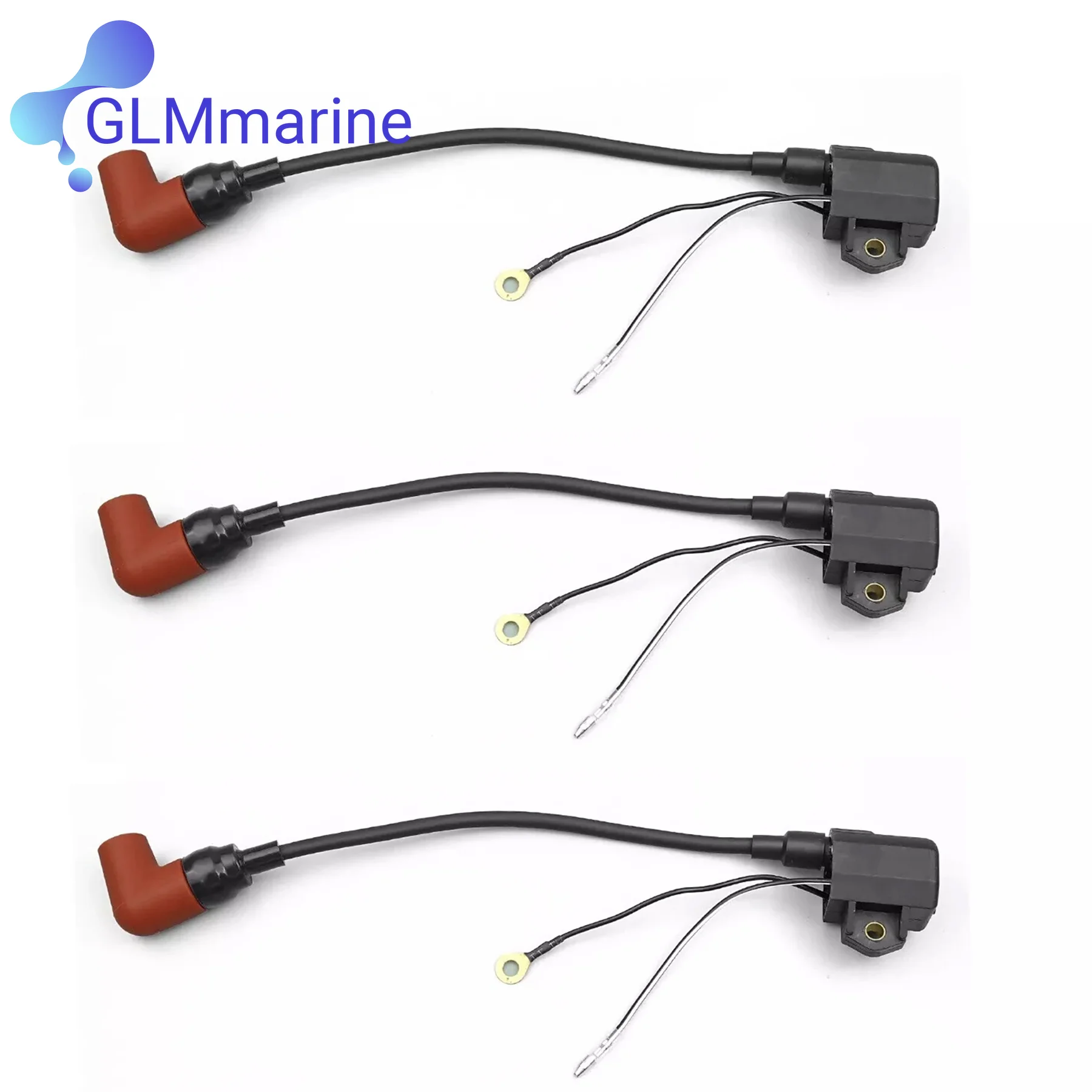 3 Pcs Outboard Ignition Coil 697-85570-00 Compatible with Yamaha Marine 2 Stroke 25 50 55 HP 60 to 90 HP Engines 6H2-85570-00