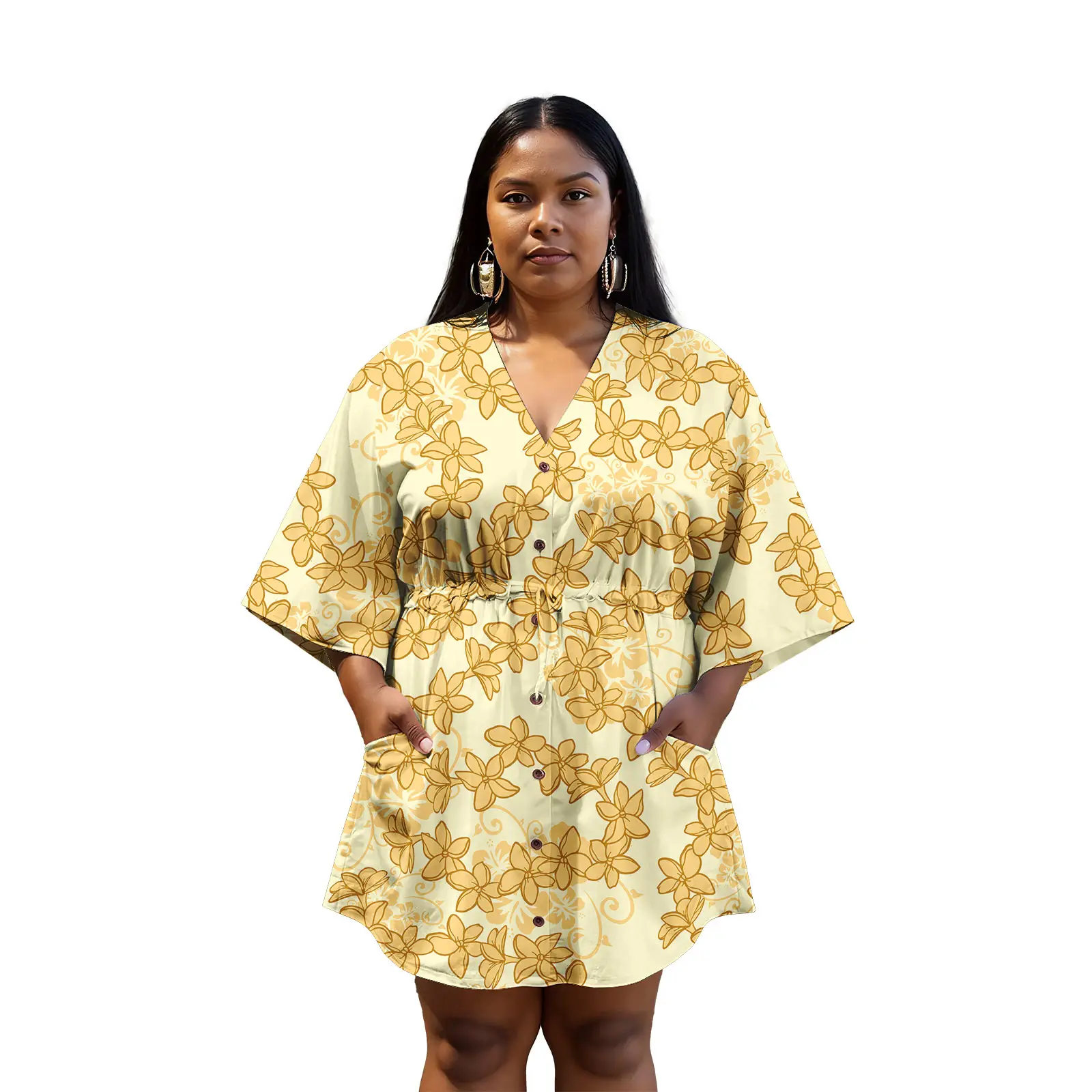 Robe à manches courtes pour femmes, tendance, luxe, motif Tapa polynésien, haute qualité, robes de soirée pour dames