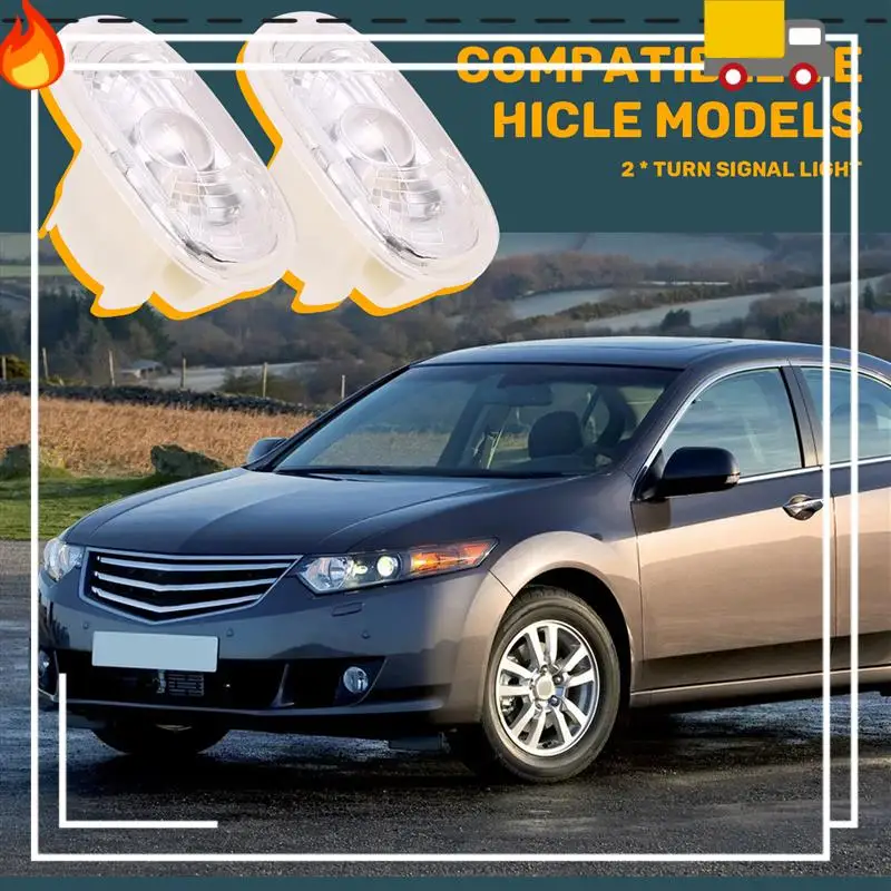 

2Pcs Front Fender Light Side Turn Signal Repeater Lamp For Honda Civic FA1 FB2 2009-2014 Accord 2008-2013
