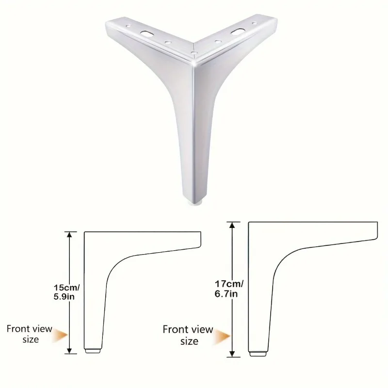 4pcs DIY Replacement Sofa Feet Metal Legs for Furniture Modern Triangle Feet Cabinet Couch Chair Heavy Duty Cabinet Couch Legs
