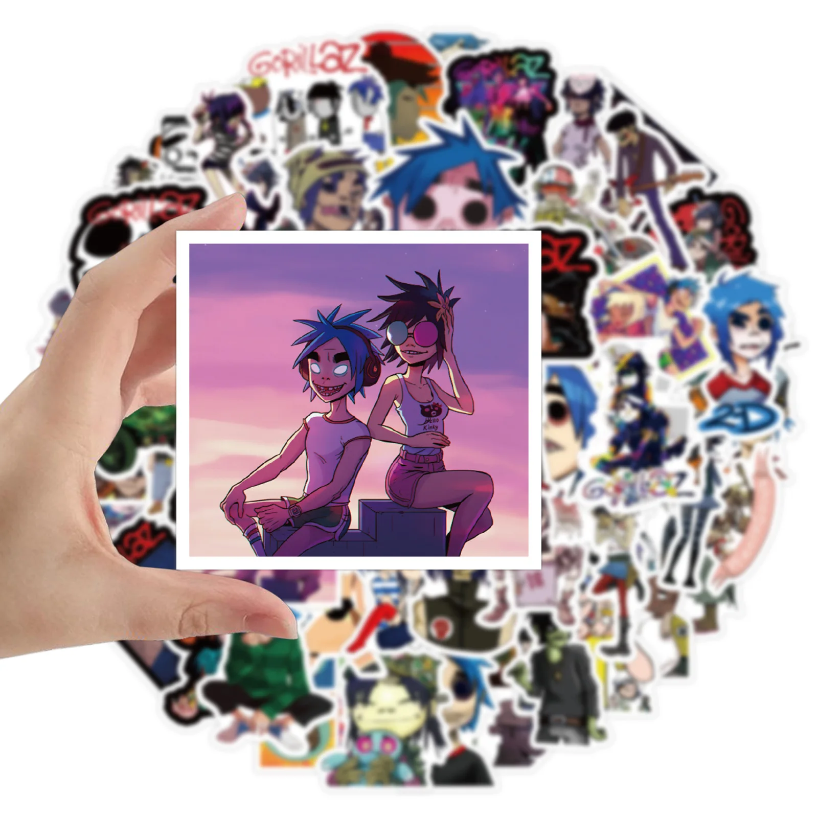 

52PCS Gorillaz Music Band Graffiti Stickers Decoration Phone Laptop Luggage Notebook Guitar Waterproof Sticker Classic Kid Toys