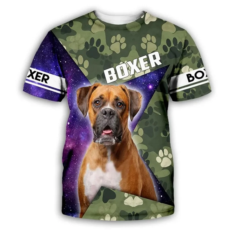 1 Piece Custom Your Picture HX  Boxer Men T-Shirts Starry Sky Camo Animals Men Clothing 3D Print Casual Tops Unisex Harajuku Str