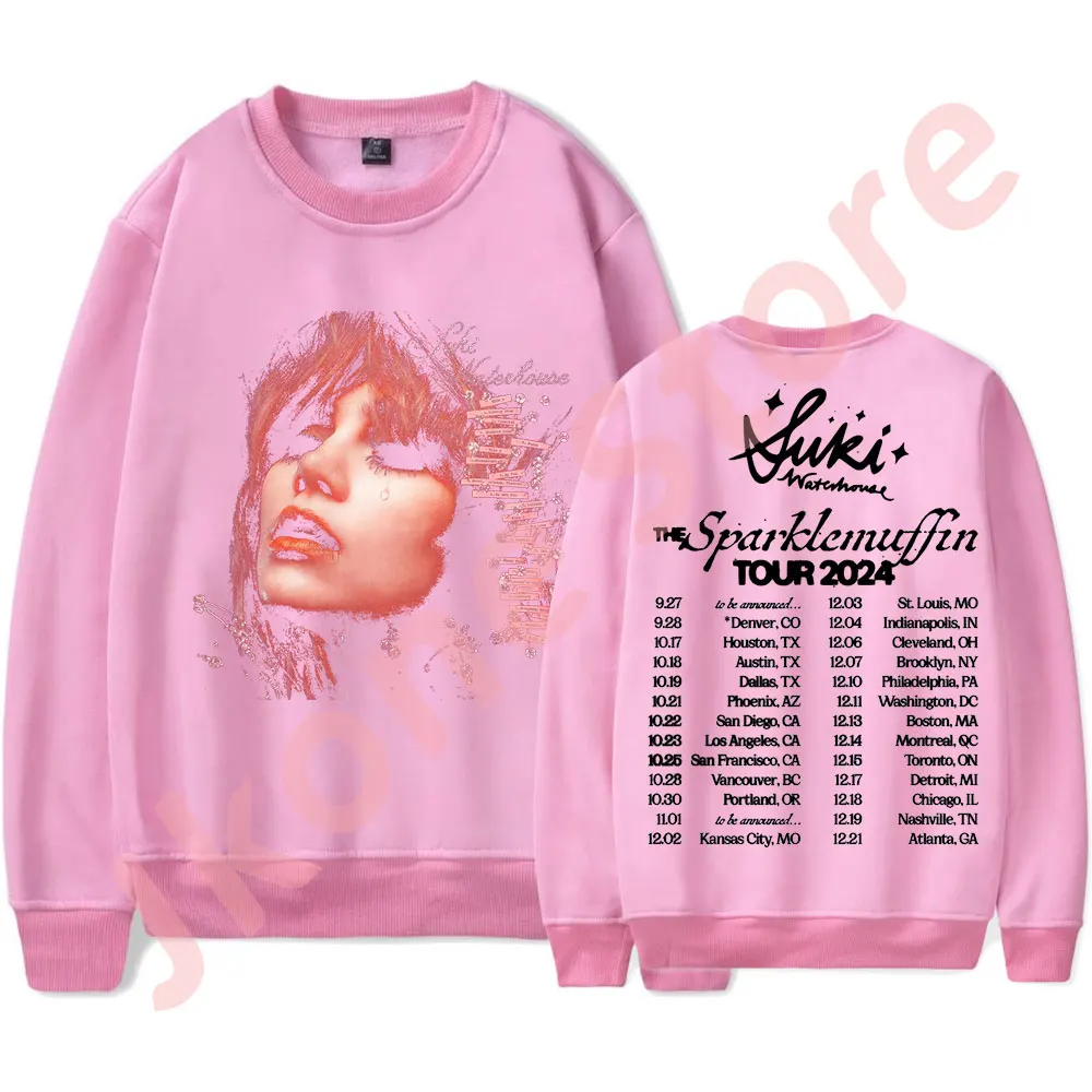 Suki Waterhouse Vintage Crewneck The Sparklemuffin Tour 2024, товары для женщин и мужчин, модные толстовки