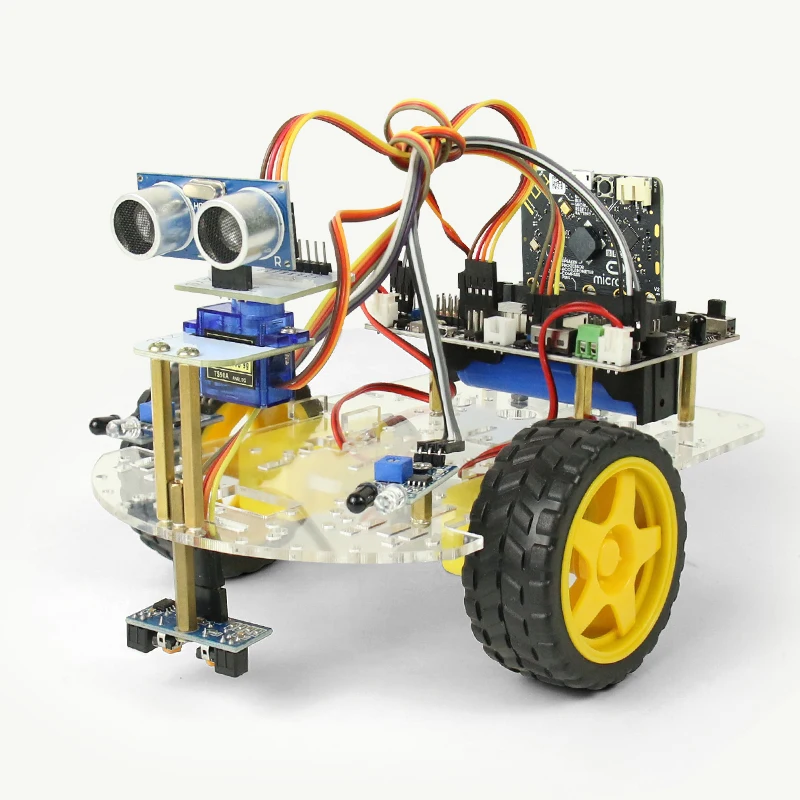 microbit programming robot smart car teenage python graphic kit acrylic