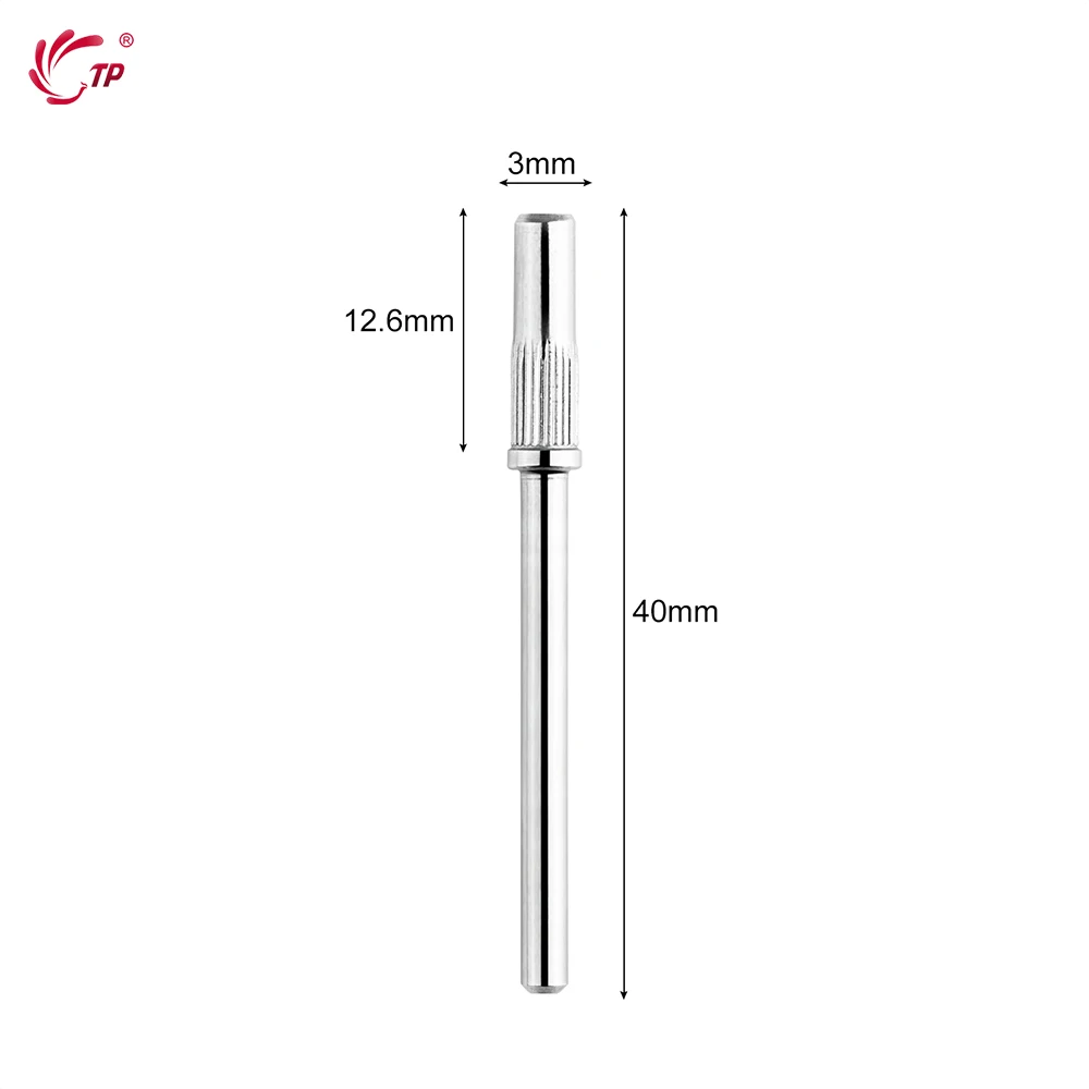 TP 5 uds broca de mandril de 3mm para bandas de lijado de uñas soporte de anillo de papel de lija de manicura de acero inoxidable accesorios de taladro de uñas de 3/32 ''