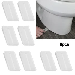 8pc White Toilet Leveling Shims Multi-Purpose Wedge Gasket Replacement For Furniture Cabinets Toilets Bed Pad Home Accessories