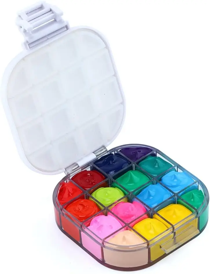 

Plastic Paint Saver 16-Grid Color Mixing Box Lightweight Durable Painting Container For Artist Student Pigment Storage Box