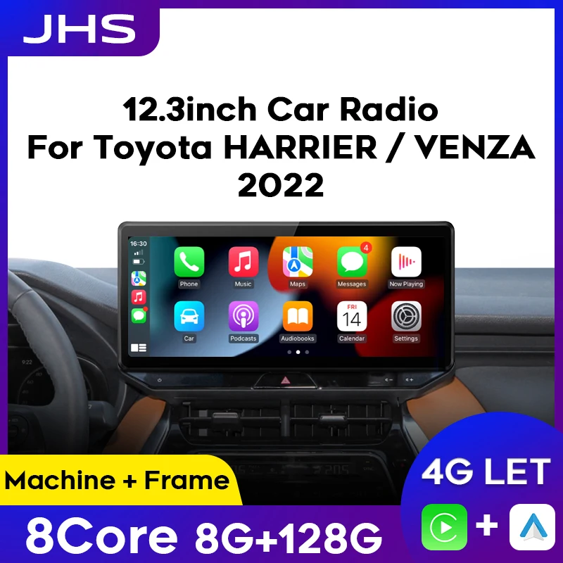 

12.3inch Android Car Radio For Toyota HARRIER Venza 2022 Stereo Multimedia Video Player GPS Navigation Wireless Carplay Auto