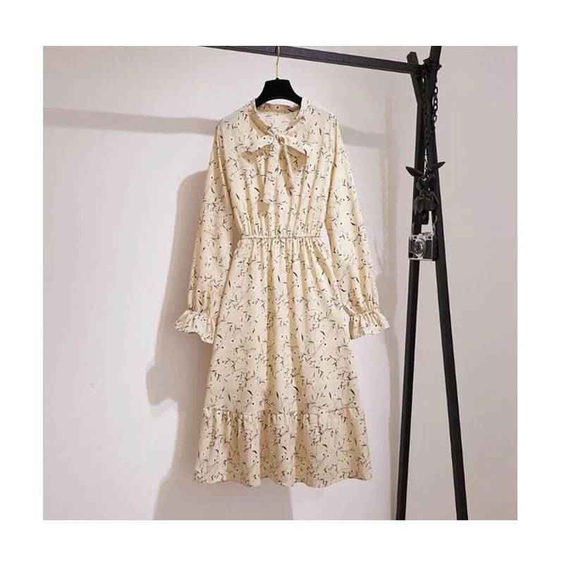 

Good Color Fastness Floral Design Multi Colors Soft Organic Clothes Dress Cotton Summer Long Sleeve Dresses Women