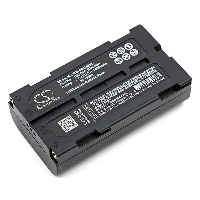 CS 3400mAh Battery For Sokkia 40200040  7380-46  BDC46  BDC-46  BDC46A  BDC-46A  BDC46B  BDC-46B  BDC-46C SDL30  Pentax DA020F