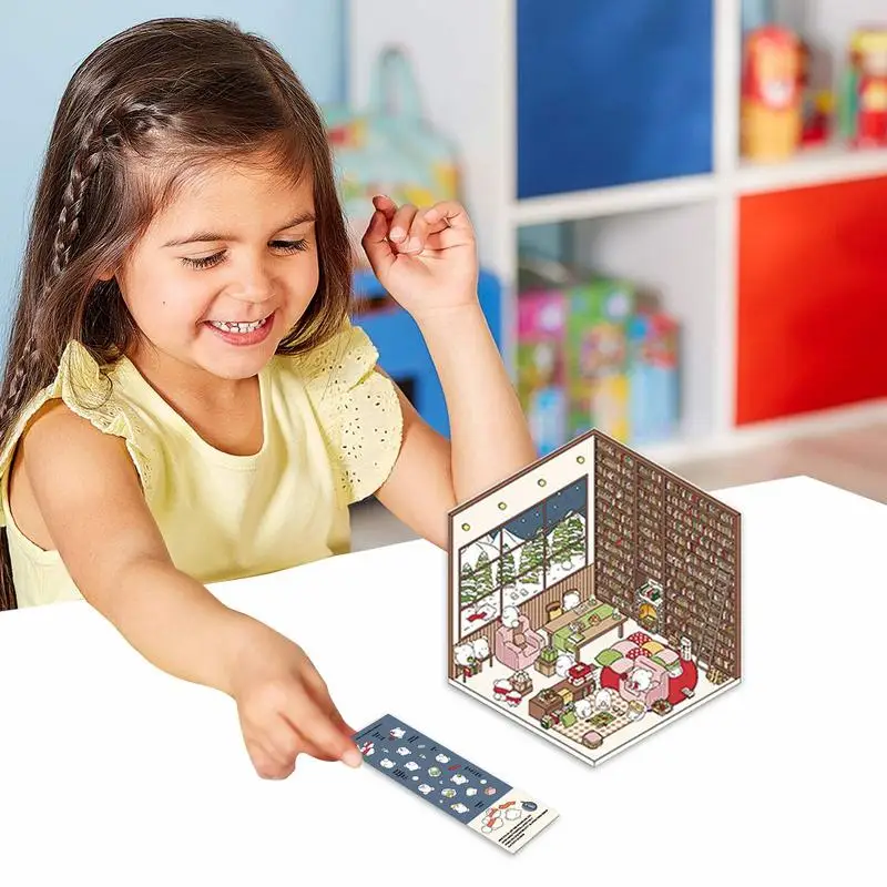 Sticker Scenes 3D Funny Decals Cartoon Decals Supermarket Baking Laundry Room Family Books Decoration Reusable Diary Tools For