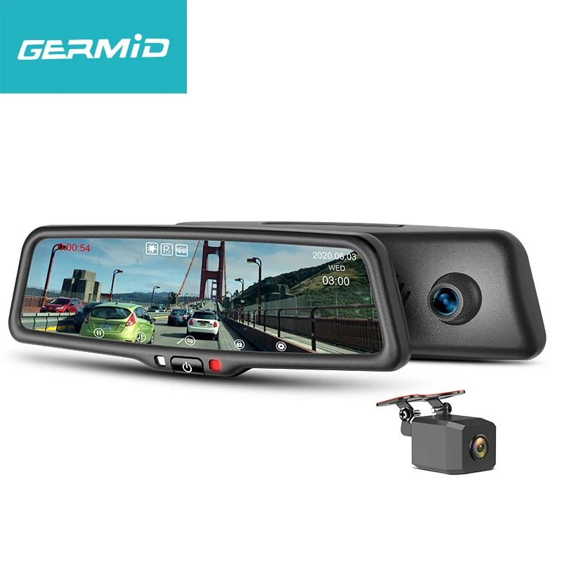 

Factory Design 9.66Inch Dual Channel Dash Camera 4K Car Dash Cam 60 Fps Hd Car Dvr 24H