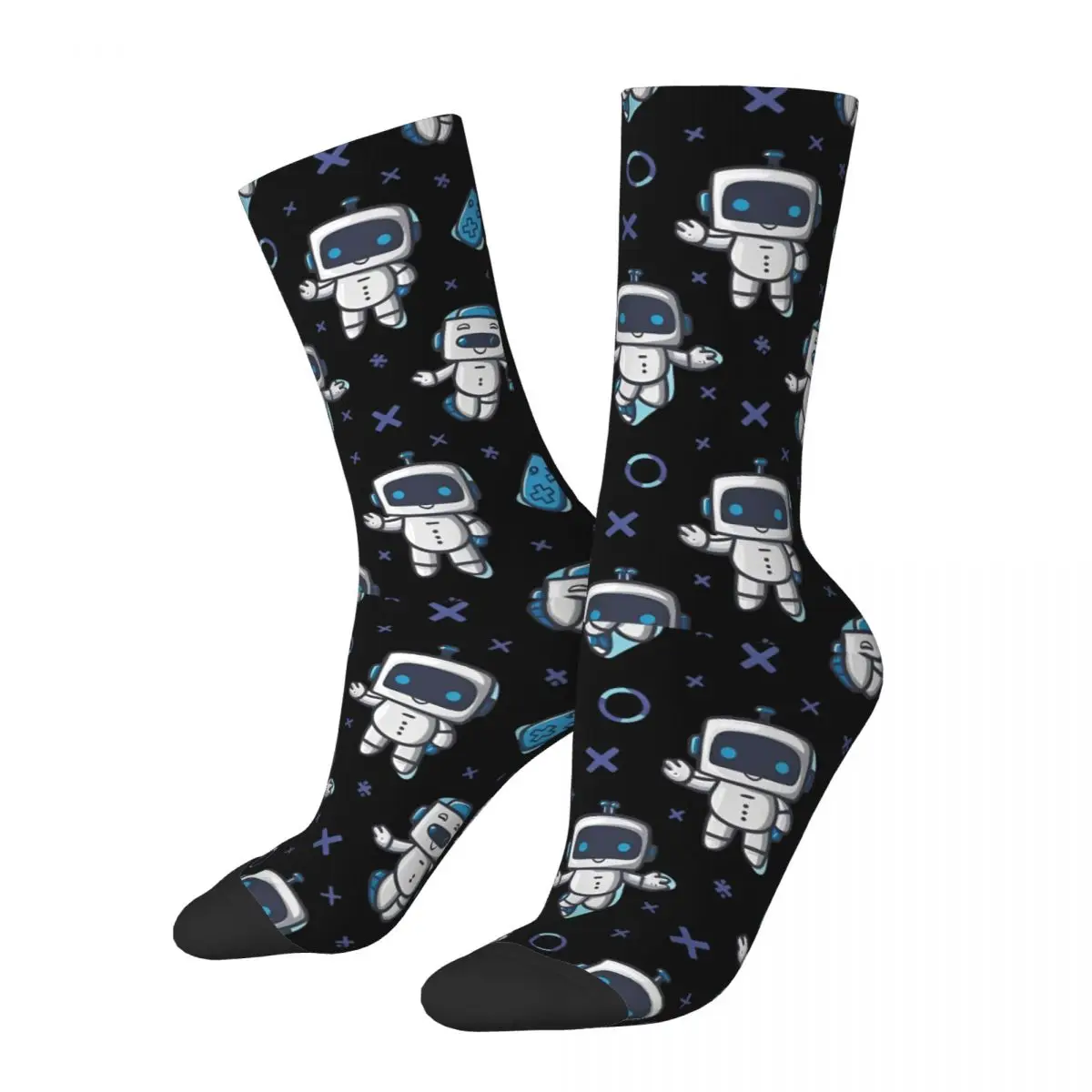 Colorful ASTRO BOT Astros Playroom Astrobot Skateboard Socks Polyester Middle Tube Socks for Unisex Sweat Absorbing