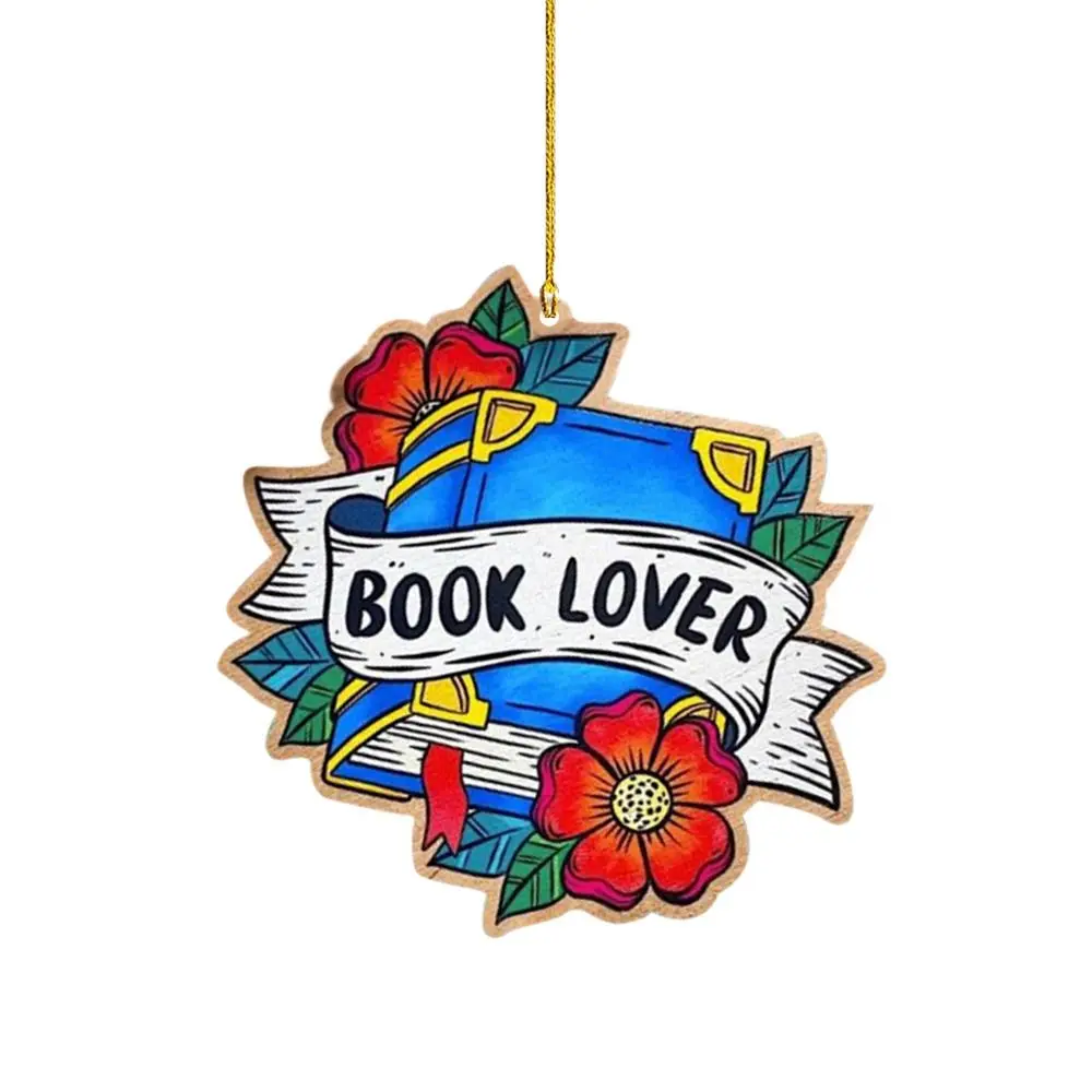 

Easy to Hang Acrylic Xmas Tree Hanging Pendant DIY Handmade Stain Book Ornament Book Reader Xmas Book Drop Ornaments New Year