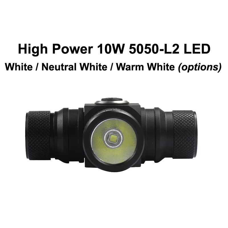 KDLITKER HL10 5050-L2 500 Lumens 3-Mode 18650 Headlamp Hunting Camping High Power Hiking Headlight