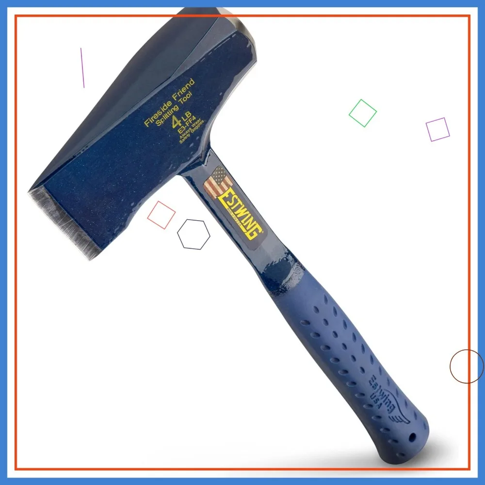 Maul de divisão de madeira premium de 14 polegadas com aço forjado e punho de couro para fácil corte de lenha