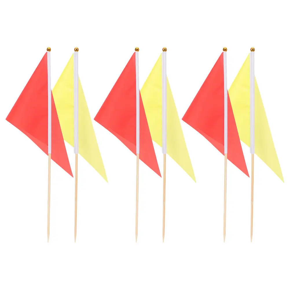 

Набор из 6 высококачественных полиэстеровых треугольных маркерных флажков из бамбука для газонов, садов, строительных работ, гидротехнических систем, дрессировки собак