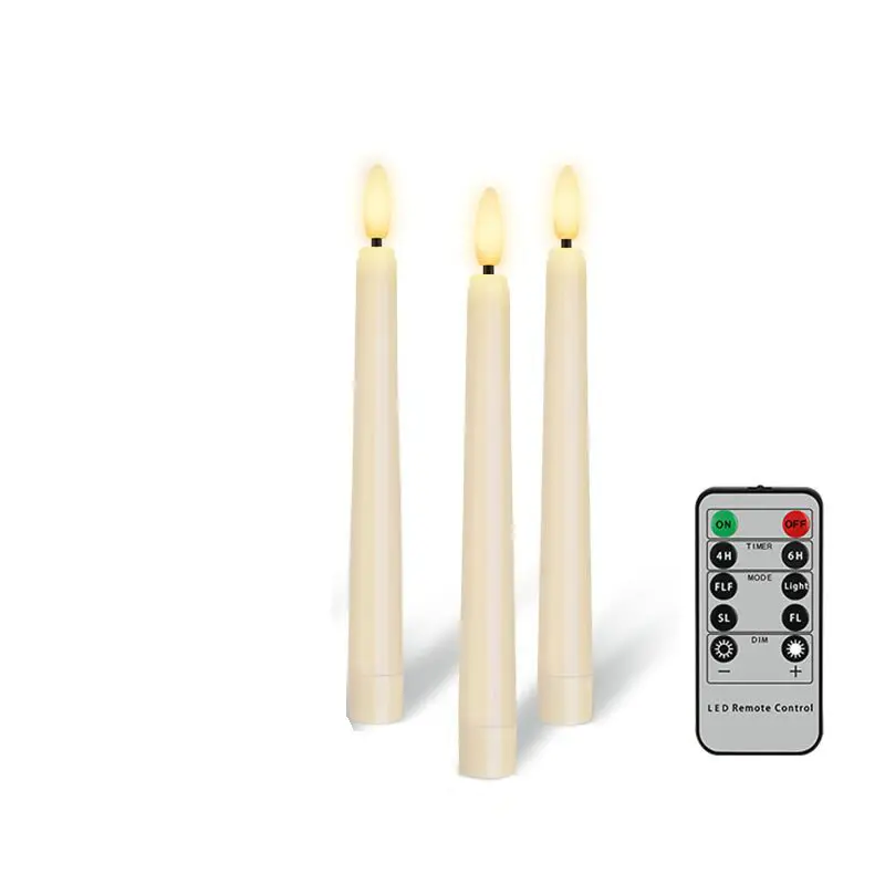 

36pcs/lot Remote controlled Flameless LED Taper Candlestick Battery Operated W/Timer 3D Wick Wedding Party Xmas Decoration-Amber