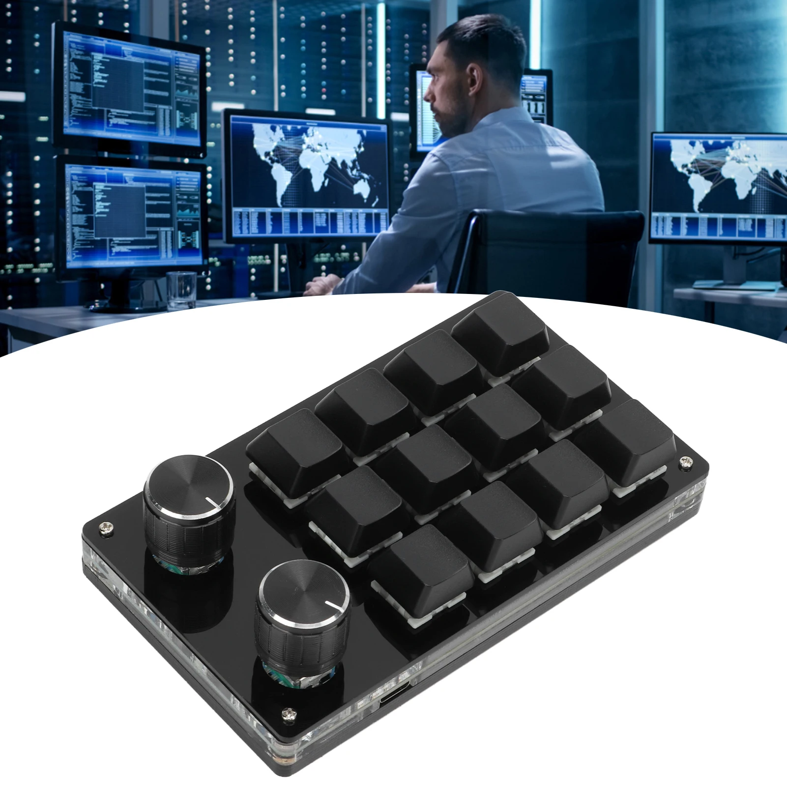 One Handed Macro Mechanical Keyboard 12 Key Multifunction DIY Programmable Keypad for Office Gaming Lab