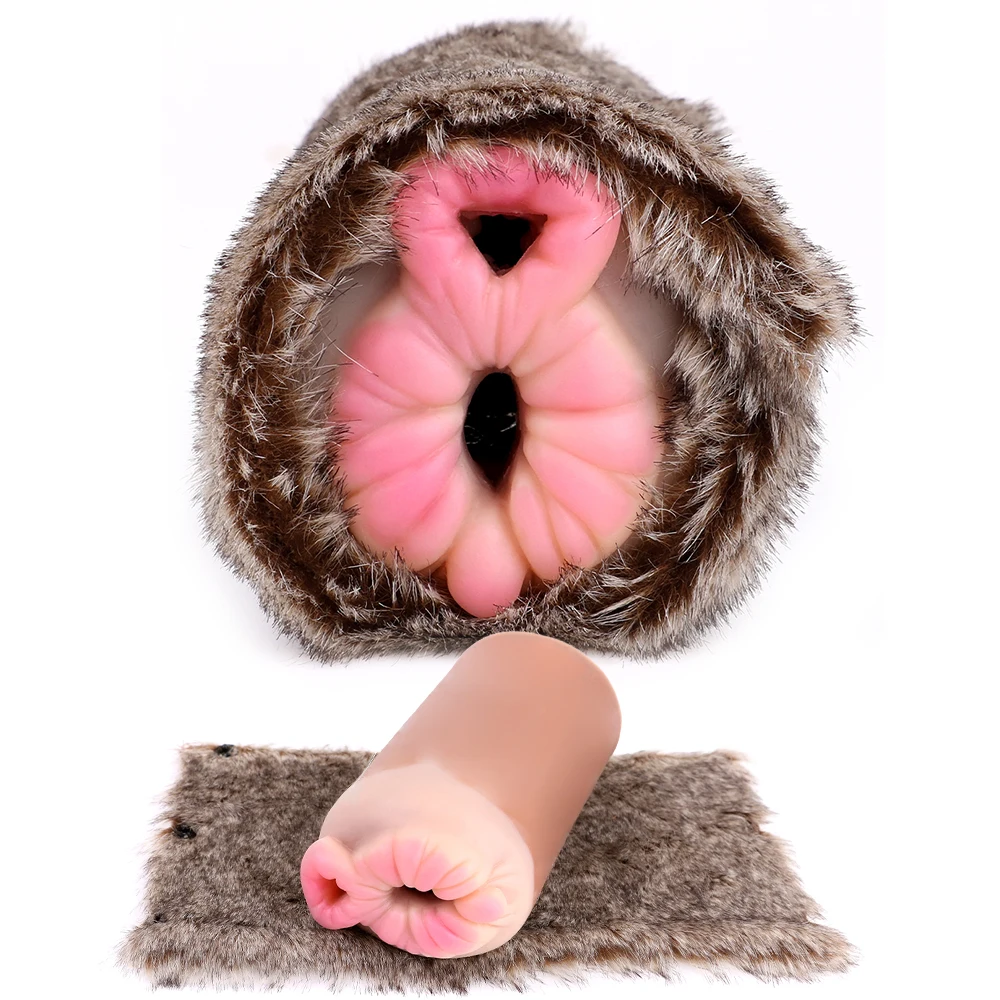 GEEBA Premium Fantasy Furry Male Masturbator Ultra-Soft Pocket Pussy Stroker Realistic Vagina Onahole Silicone Sex Toys For Men
