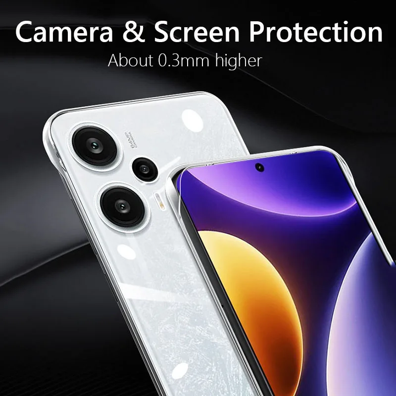 Frameless Slim Clear Hard Back Cover Case On For Xiaomi Redmi Note 12 Turbo Note12 Turbo 5G ShockProof Coque Phone Cases