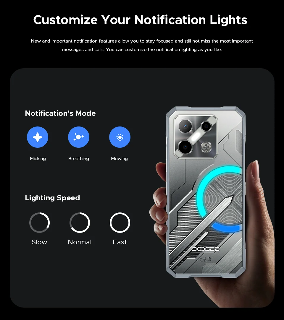 DOOGEE Blade GT Play 5G Rugged Phone 20GB+256GB 6.72” FHD+ 120Hz  Dimensity 7025 LED Light Effect  50MP AI Camera
