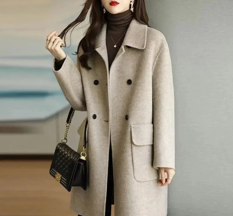 

Женское шерстяное пальто, горячая распродажа сезона, осень-зима, новый стиль, молодежная утолщенная корейская версия, теплая