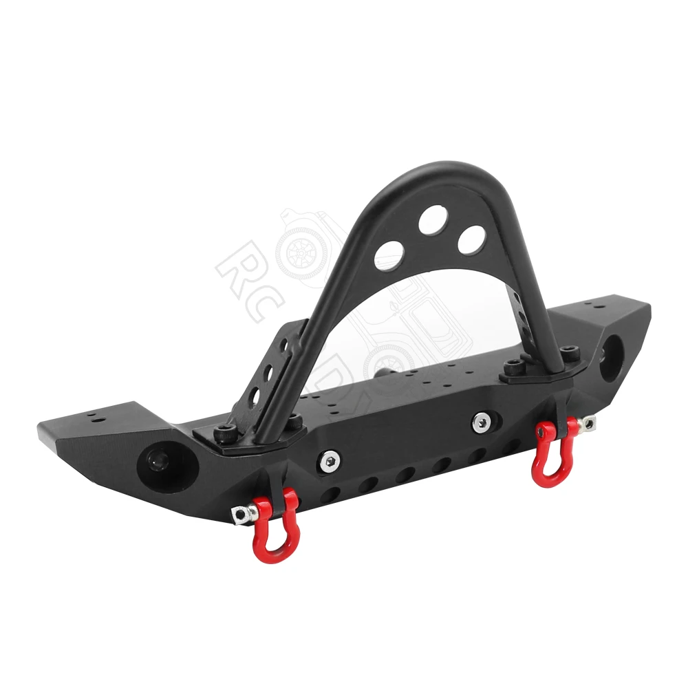 Parachoques delantero de Metal con luces para 1/10 RC Crawler TRX4 Axial SCX10 II 90046 y SCX10 III AXI03007 YK4028 RGT 86100 D90