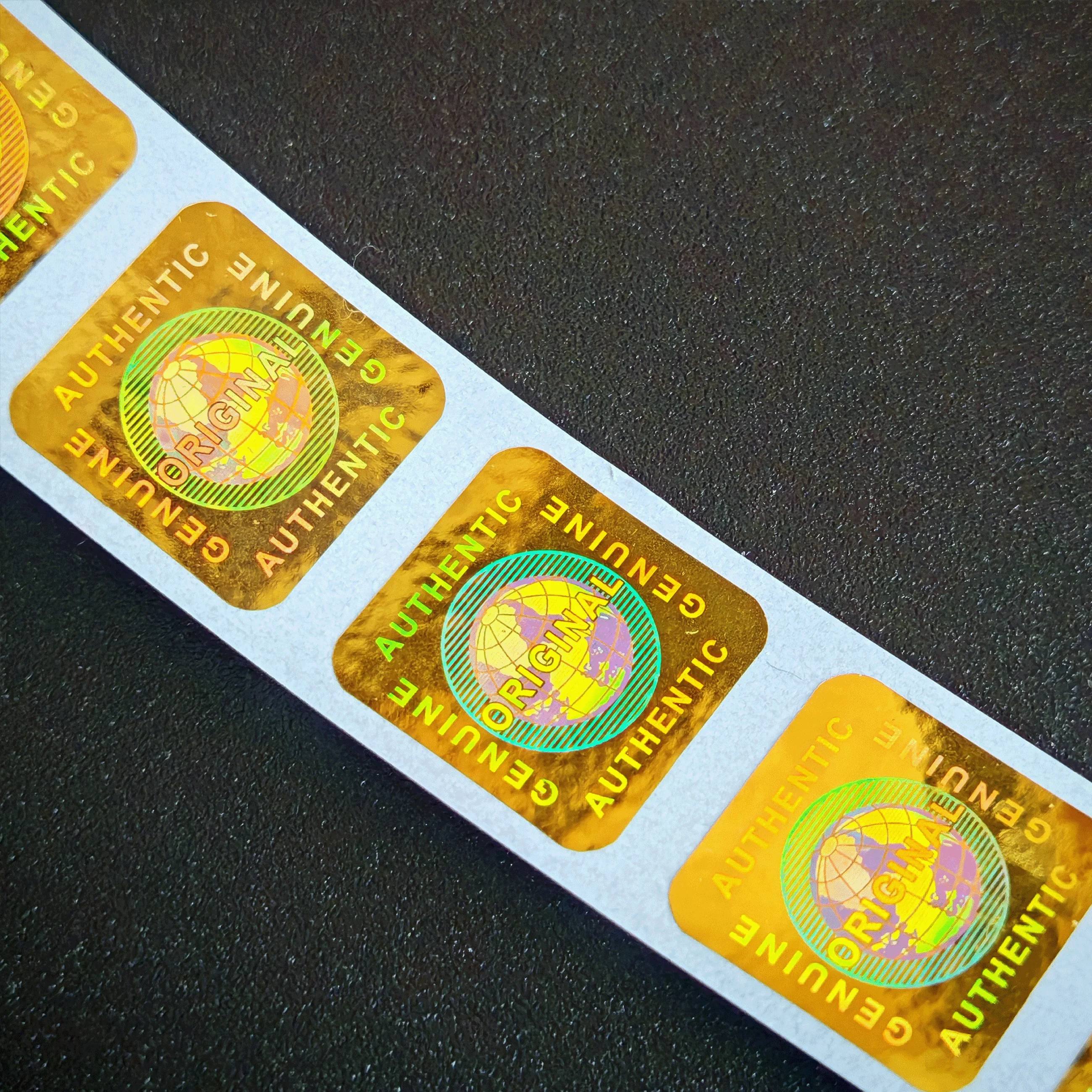 500pcs per Roll Stiker Hologram Anti Pemalsuan Segel Keamanan Garansi Asli Label Segel Batal Desain Universal 15mm