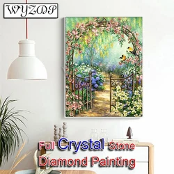5D Diy 100%Crystal Diamond Painting Kit Garden Full Square Diamond Embroidery Cross Stitch Diamond Art Crystal Home Decor 231215