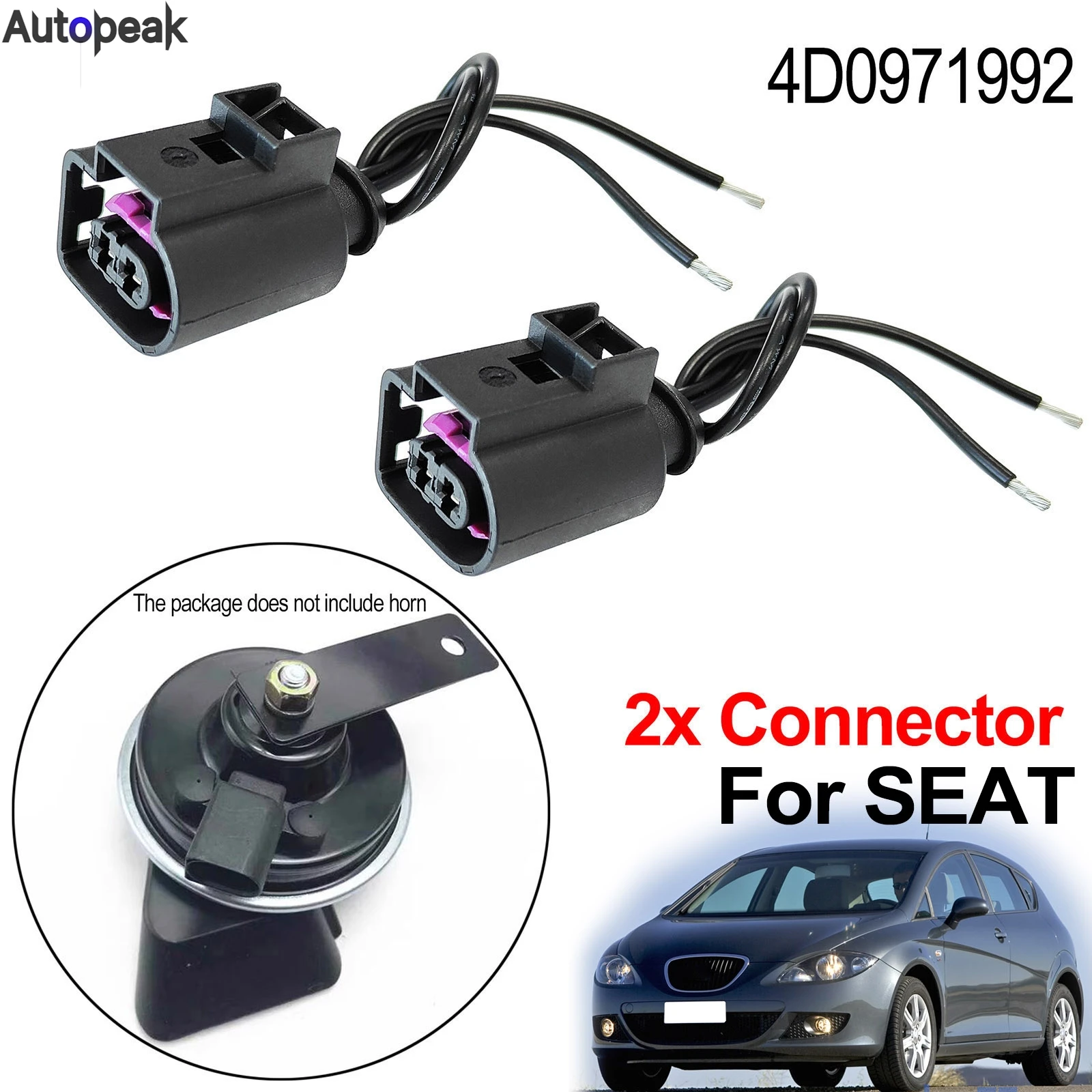 2Pc For SEAT Alhambra 7M Altea Ibiza 6L 6J Leon 1P 5F 2PIN Electrical Horn Connector Sealed Female Plug Repair Kit Loom socket