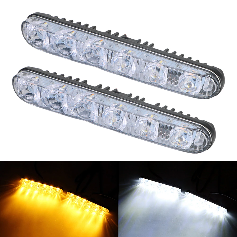 1 زوج DRL السيارات النهار تشغيل أضواء بدوره إشارة مؤشرات سيارة النهار مصباح ليد التصميم العالمي للسيارة مقاوم للماء