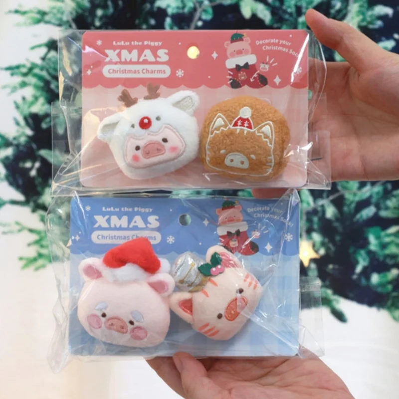 Nieuwe Lulu Varken Kerst Serie Knuffels Pop Gevulde Kawaii Dierenpop Zachte Winterpop Cartoon Decoratie Speelgoed Kerstcadeau