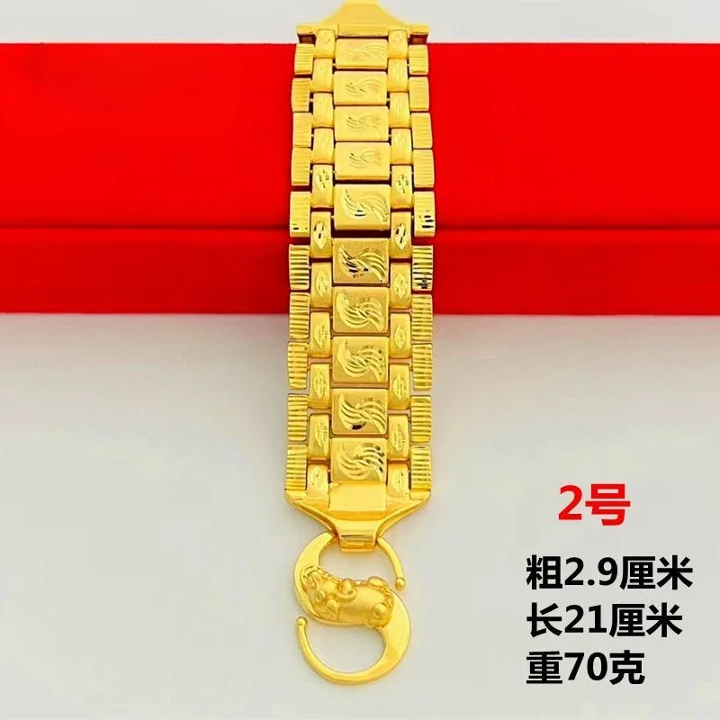 Non-Fading Copy 100% Gold 24K 999 Bracelet Men's Advanced Sense Domineering Men Women Wedding Luxury Bracelet Fine Jewelry