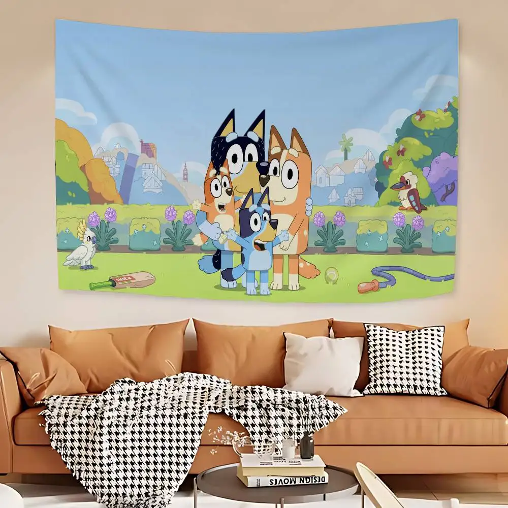 Cartoon B-Blueys Tapestry Art Printing Japanese Wall Tapestry Anime Wall Hanging Home Decor