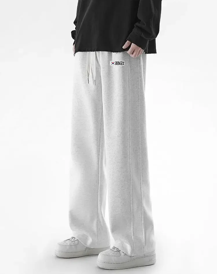 Pantalones deportivos de Corea Seúl, pantalones rectos para hombre, pantalones casuales negros sueltos, ropa de calle, pantalones, ropa para hombre, ropa de calle