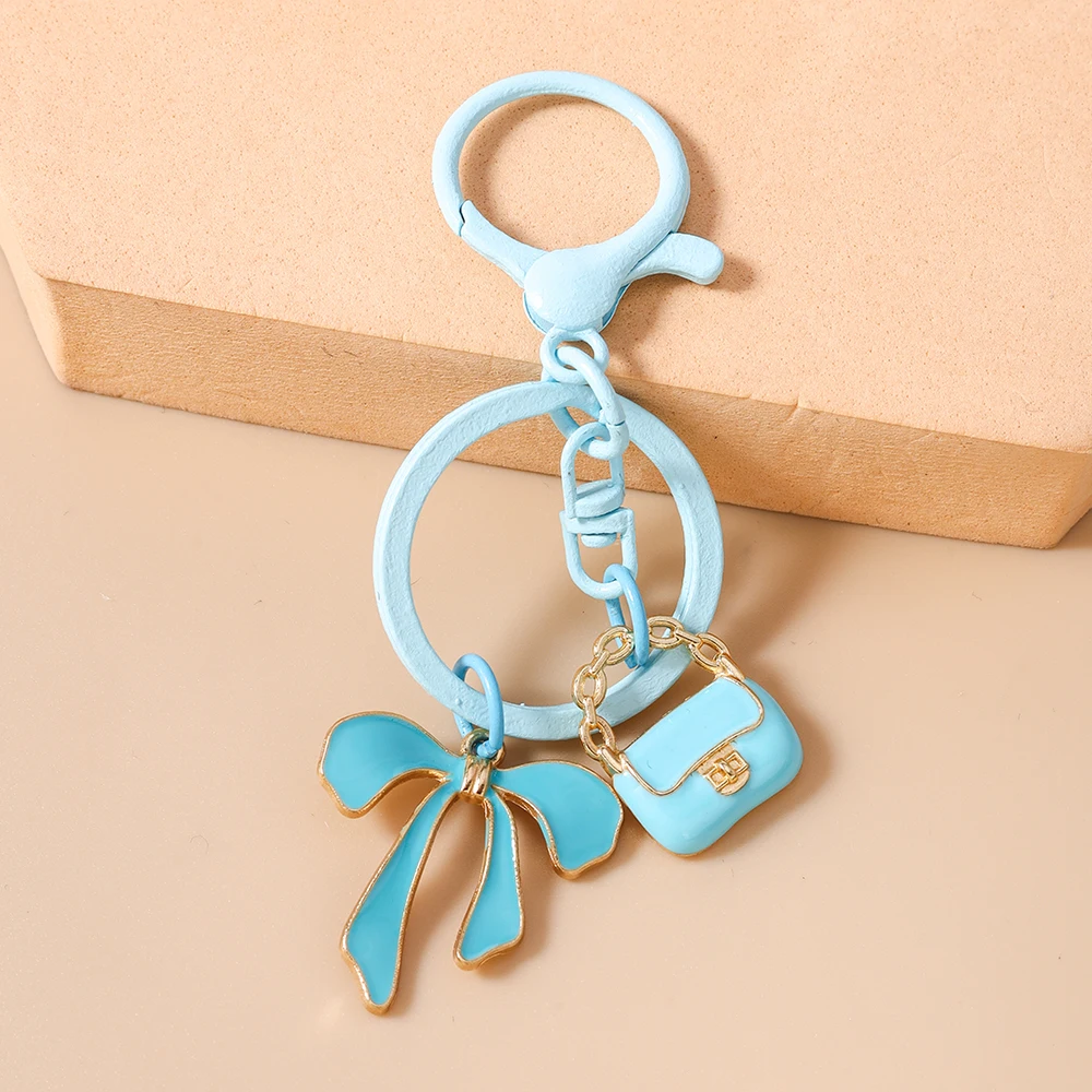 Aihua Niedliche Handtaschen-Schleifen-Schlüsselanhänger, Süße High-Heels-Schuhe, Nagellack, Lippenstift Schlüsselanhänger, Autoschlüsselanhänger für Damen und Herren, Schmuck – Detail 8