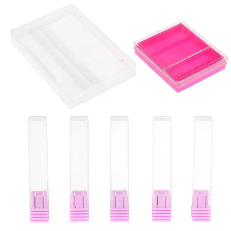 Soporte de exhibición para taladro de decoración de uñas, caja de almacenamiento, broca, fresa, accesorios, herramientas para decoración de uñas, 1/5 Uds.