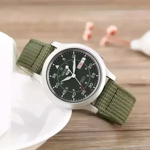 Original SEIKO SNK805 Relógio Automático de Aço Inoxidável com Lona Verde Relógio de Quartzo Moda Casual 5 10 principais vendas relogio seiko 5 automatic - №5