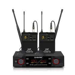 Wireless Lavalier Microphone G-MARK EW100 2 Channels UHF Adjust Frequency Transmitter Bodypack For Church Meeting Party Show