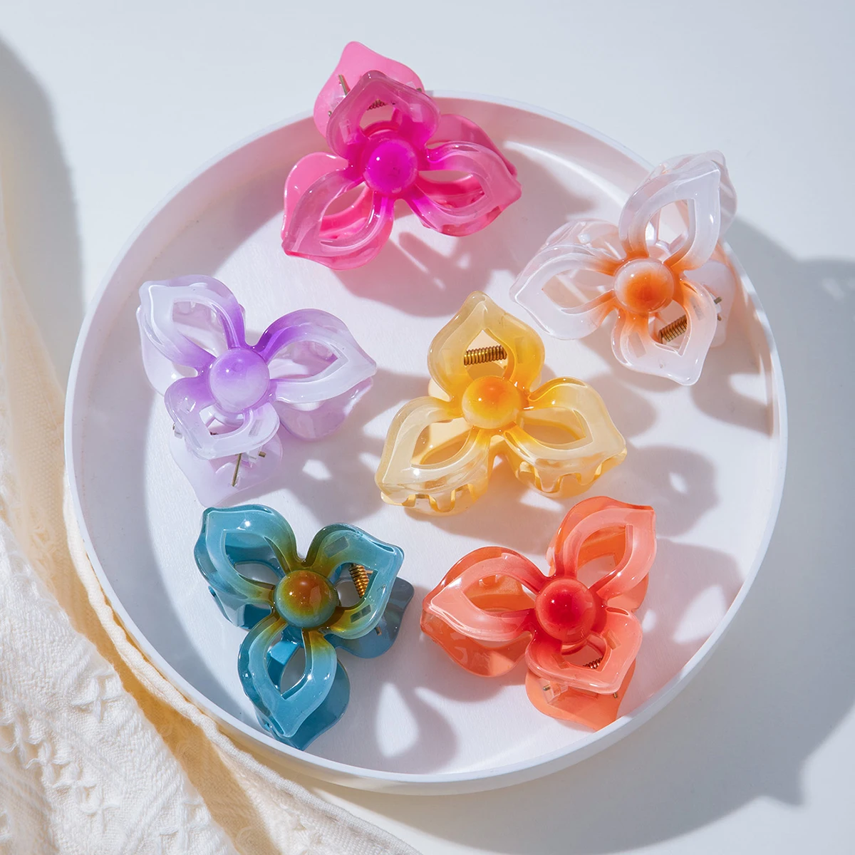 Blume Perle Mini Greifer Haar Klaue Haar Zubehör Menge Verschluss Lilie Süßigkeiten Farbe Haar Ornament Pfanne Haar Pferd Schwanz Clip Haarnadel