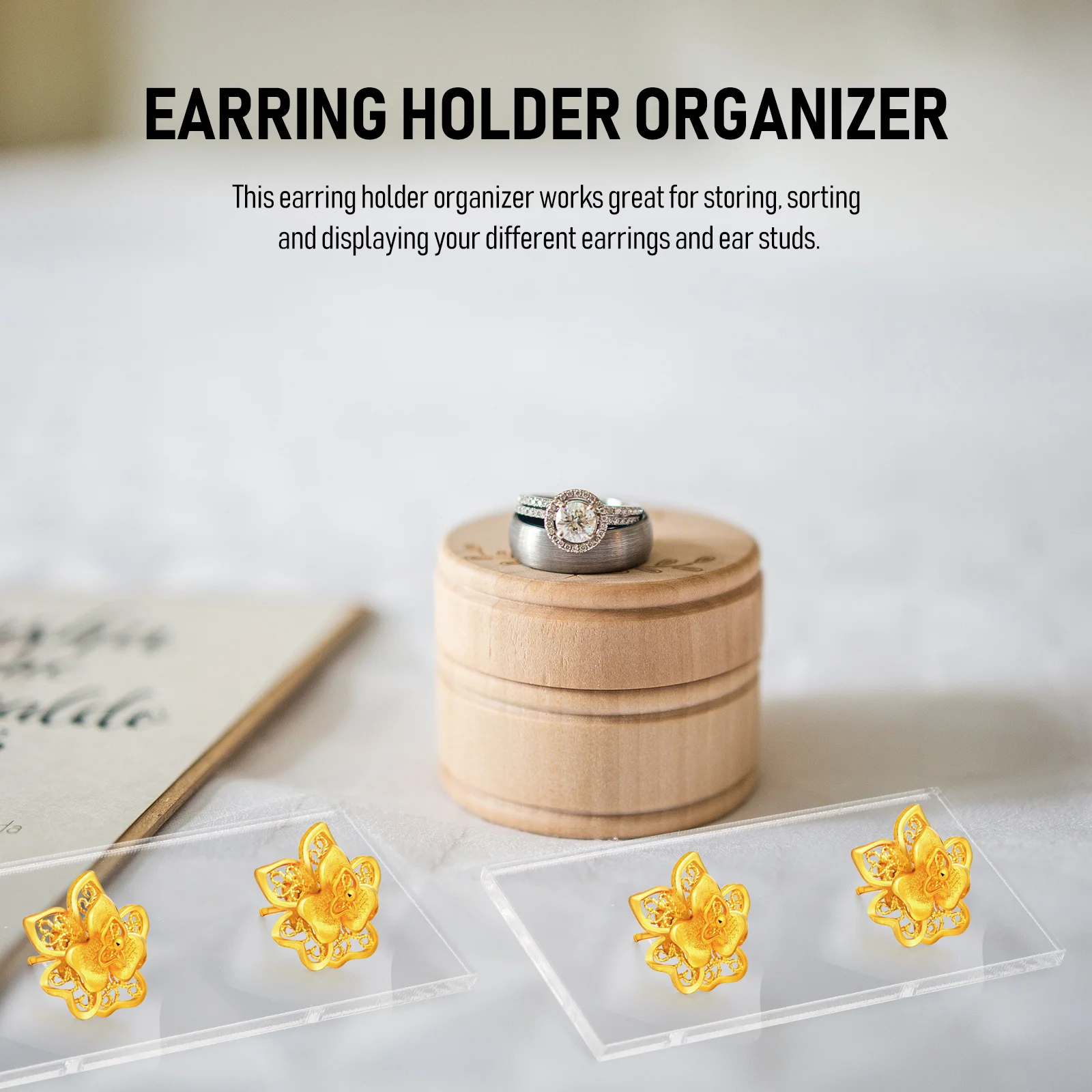 

15Pcs Earring Holder Organizer Acrylic Display Stand for Retail Shop Home Trade Fair Jewelry Display Earring Holder