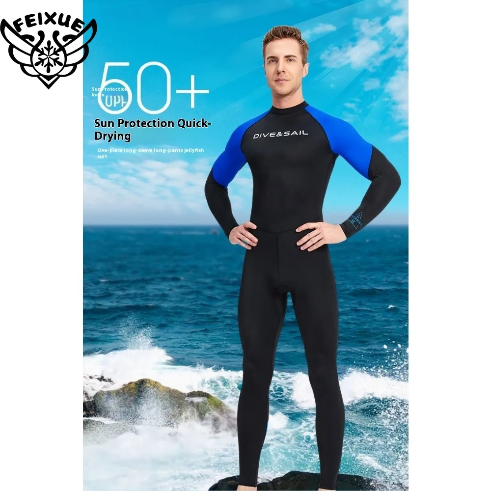 

Men Lycra UPF50+Diving Skin Wetsuit Rash Guard- Full Body UV Protection for Diving Snorkeling Surfing Spearfishing Sports Skin