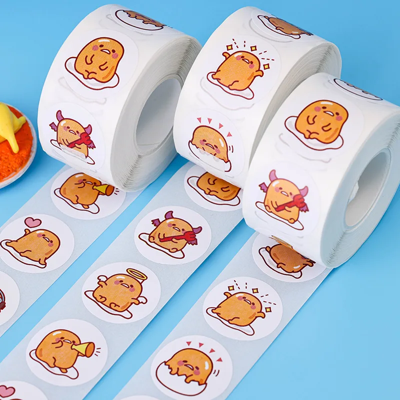 500Pcs Sanrio Gudetama Sealing Sticker Laptop Phone Sticker Diy Diary Stationery Luggage Graffiti Decals Kids Toys Gift For Girl