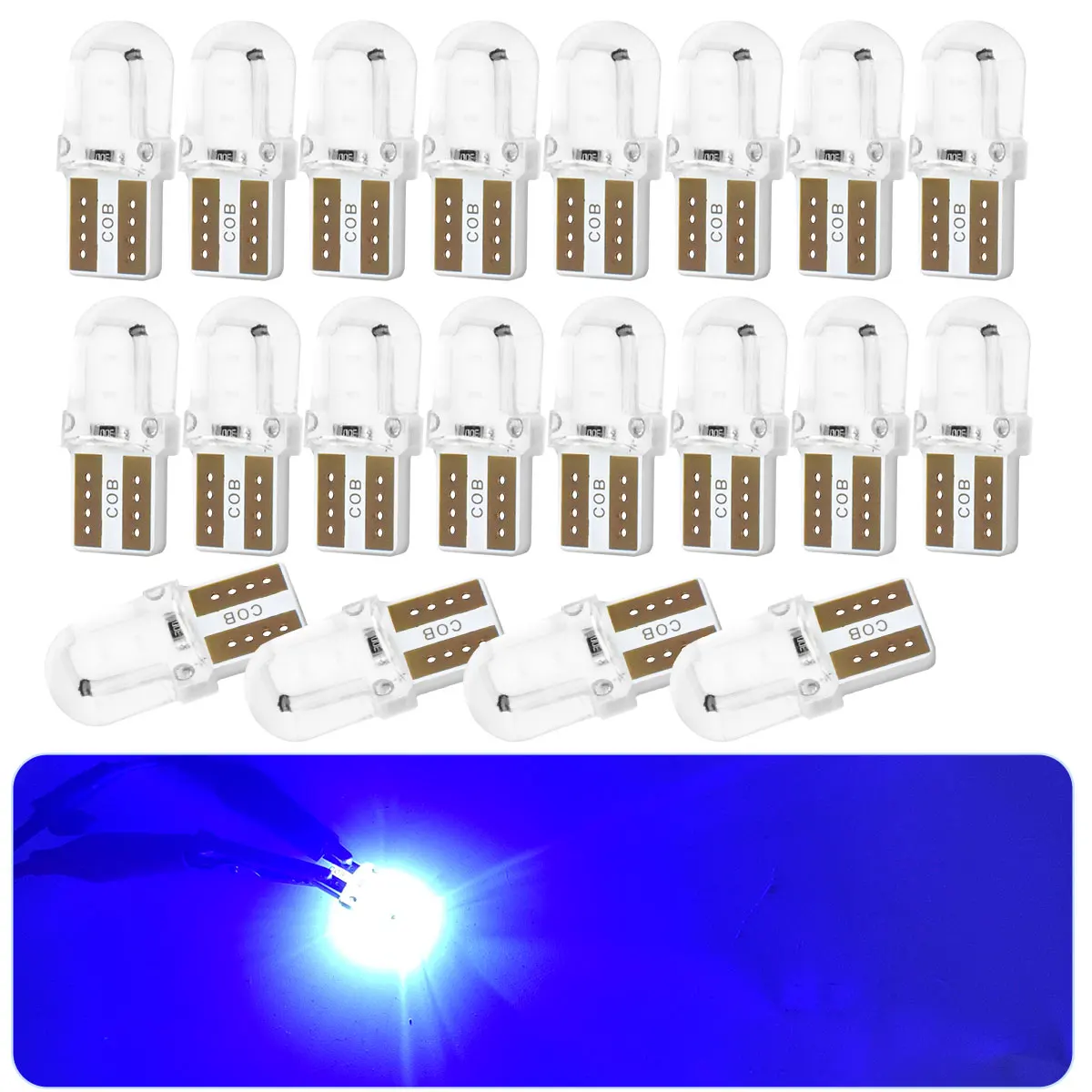 2/10/20 Stück ultrahelle 360-Grad-Beleuchtung T10 W5W 168 COB-LED-Signale für Auto-Seitensignal-Blinker, Brems-Leselampen