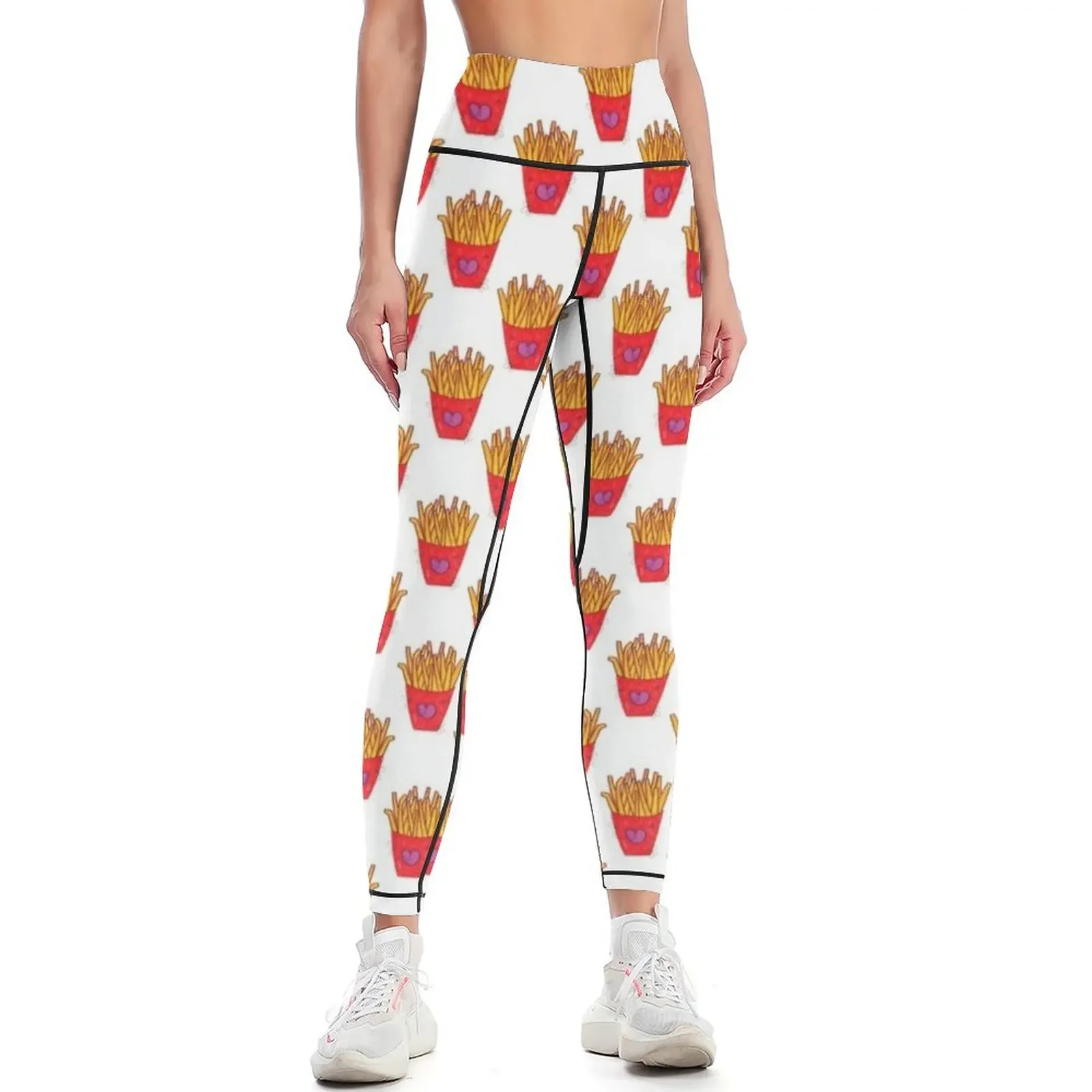 

Fries Pattern Leggings push up fitness leggins push up woman high waist sportswear woman gym 2025 Womens Leggings