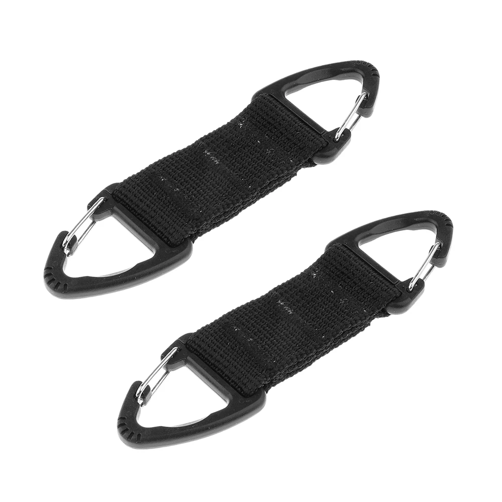 2pcs Webbing Double Ended Triangular Carabiner Clip Snap Hook 4.7 x 1 inch