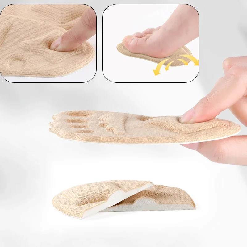 Almohadilla para el antepié de zapatos de tacón alto para mujer, antideslizante, suela de medio tamaño, absorción del sudor, plantillas de inserción de protección para los pies, 1 par